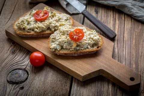 Mackerel fish paste. Stock Photos