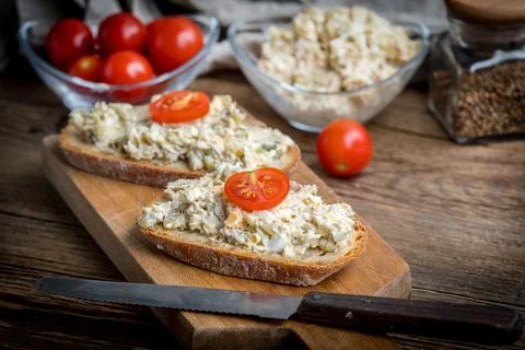 Mackerel fish paste. Stock Photos