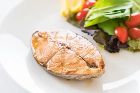 Mackerel fish steak Stock Photos