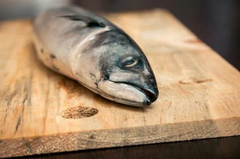 Mackerel fish on the table Stock Photos