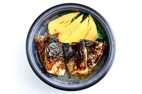 Mackerel grilled set. Stock Photos