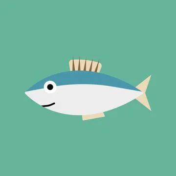 Mackerel icon. Fish icon. Vector. Stock Illustration