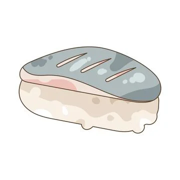 Mackerel nigiri sushi Stock Illustration