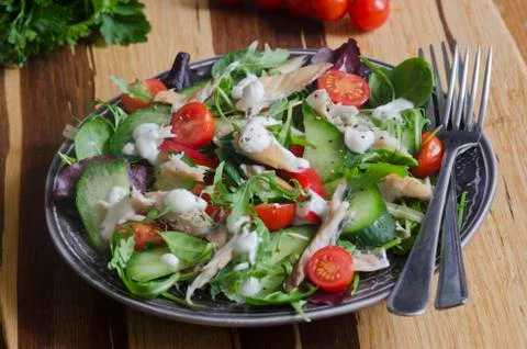 Mackerel salad Stock Photos