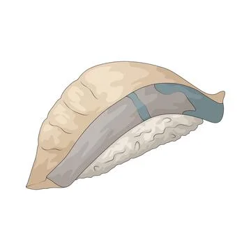 Mackerel sashimi illustration Stock Illustration