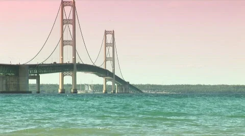 Mackinac Bridge Stock Footage 862829