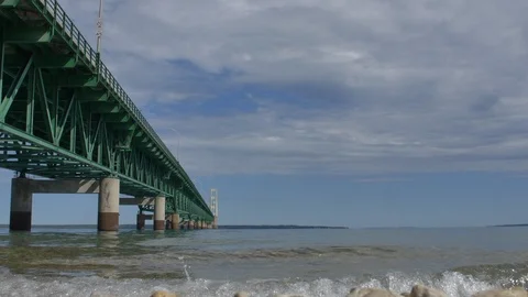 Mackinac Bridge at Water Level Vidéo 95145293