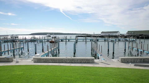 Mackinac Island Docks Stock Footage 44449356