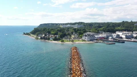 Mackinac Island-Drone View Vídeos de archivo 279043600