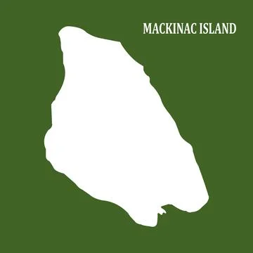Mackinac island map Stock Illustration