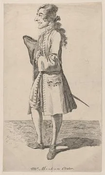 Macklin Orator 175080 Thomas Patch Satirical portrait of Charles Macklin, t.. Fotos de archivo