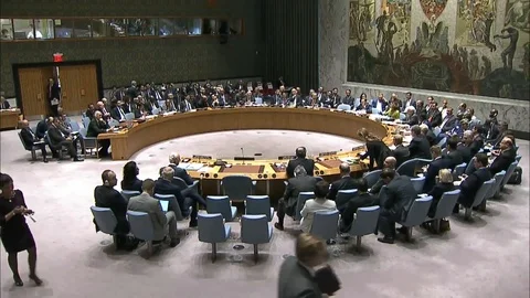 Macky Sall speaks in the Council Session on Syria at UN Headquarters - 2016 Stock Footage 103620103
