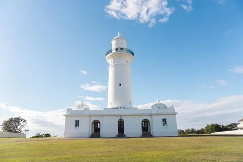 Macquarie Lighthouse Front Perspective Stock Photos