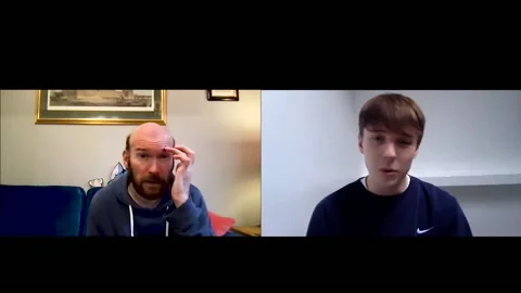 A. Macqueen, O. Kennedy are interviewed for movie 'School's Out Forever' - 2021 Video stock 154337265