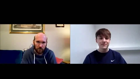 A. Macqueen, O. Kennedy are interviewed for movie 'School's Out Forever' - 2021 Video stock 154337365