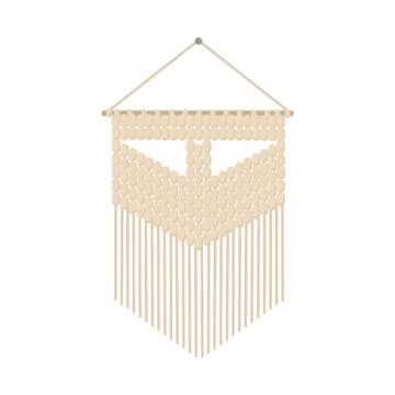 Macrame boho style label. Textile knotting design element. Trendy indigenous イラスト素材