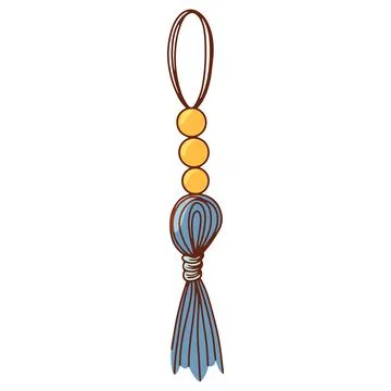 Macrame decoration hanging vector doodle illustration isolate on white Stock Illustration