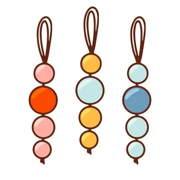 Macrame decoration hanging vector doodle illustration isolate on white Stock Illustration