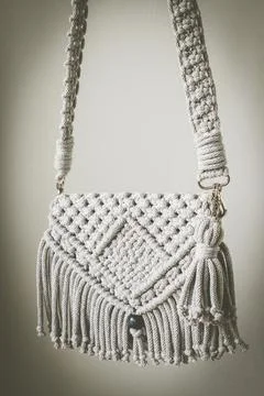 Macrame hand bags Stock Photos