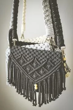 Macrame hand bags Stock Photos