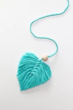 Macrame hand made leaf 스톡 사진