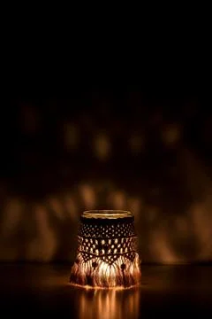 Macrame hand woven lantern Stock Photos