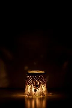 Macrame hand woven lantern Stock Photos