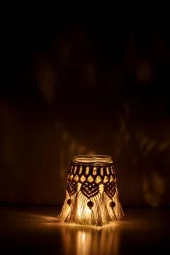 Macrame hand woven lantern Stock Photos
