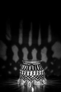 Macrame hand woven lantern Stock Photos