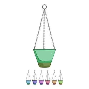 Macrame hanging planter cartoon vector graphic Illustrazione stock