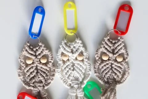 Macrame key rings Stock Photos