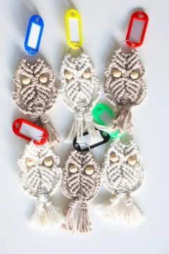 Macrame key rings Stock Photos