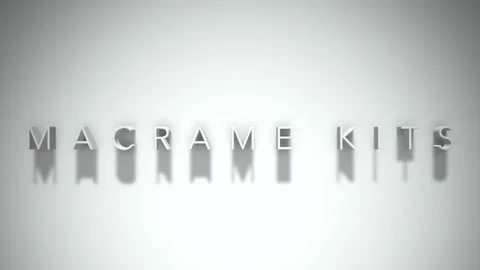 Macrame kits 3D title animation white text on a white background Stock Footage 299377663