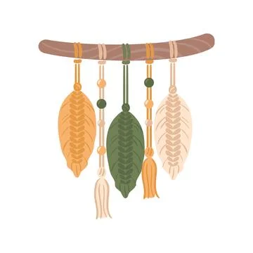 Macrame panels, boho. Handmade. Hobbies, interests. Interior design, decor イラスト素材