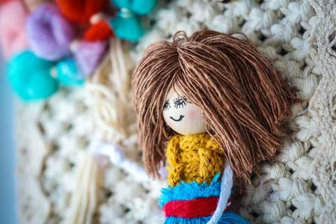 Macrame picture in frame Stock Photos