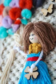 Macrame picture in frame Stock Photos