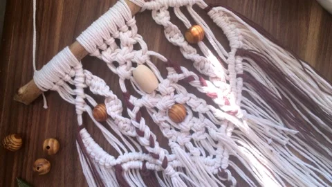 Macrame wall hanging Stock Footage 147919126