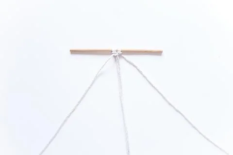 Macrame weaving. step-by-step instructions for the square node. Step 6 Do it  Stock Photos