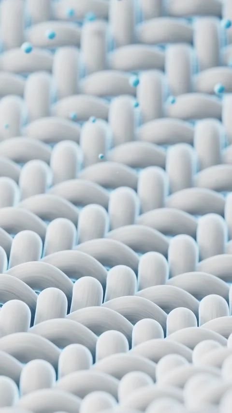 Macro 3D animation showing fabric weave or cloth material with active oxyge.. Stock Footage 332389634
