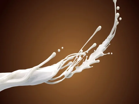 Macro 3d milk splash fly around Stock-Footage 78812820
