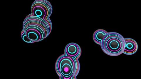 Macro Abstract background with neon fluid transformation on a black background Stock Footage 128530752