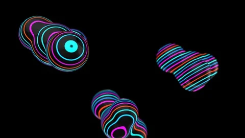 Macro Abstract background with neon fluid transformation on a black background Stock Footage 128530794
