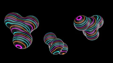 Macro Abstract background with neon fluid transformation on a black background Stock Footage 128531325