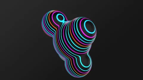 Macro Abstract background with neon fluid transformation on a black background Stock Footage 128531885