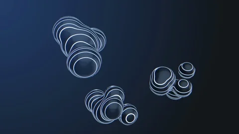 Macro Abstract background with neon fluid transformation on a black background Stock Footage 128532325