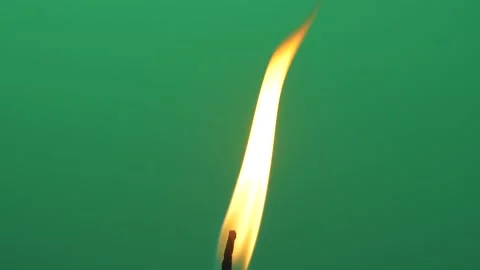 Macro abstract candle flame light isolated on green screen chroma key background Stock Footage 141637945