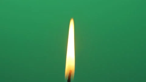 Macro abstract candle flame light isolated on green screen chroma key background Stock Footage 142775685