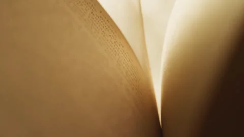 Macro Abstract Flipping Through Book Pages, Extreme Close Up Slow Motion Stock Footage 347501524