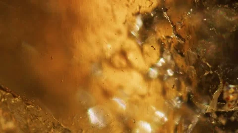 Macro Abstract Orange Crystal, Extreme Close Up Stock Footage 345688482