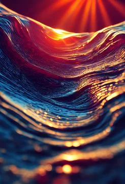 Macro Abstract Sunlight Shining Water Surface Waves Ocean Illustration Stock Illustration